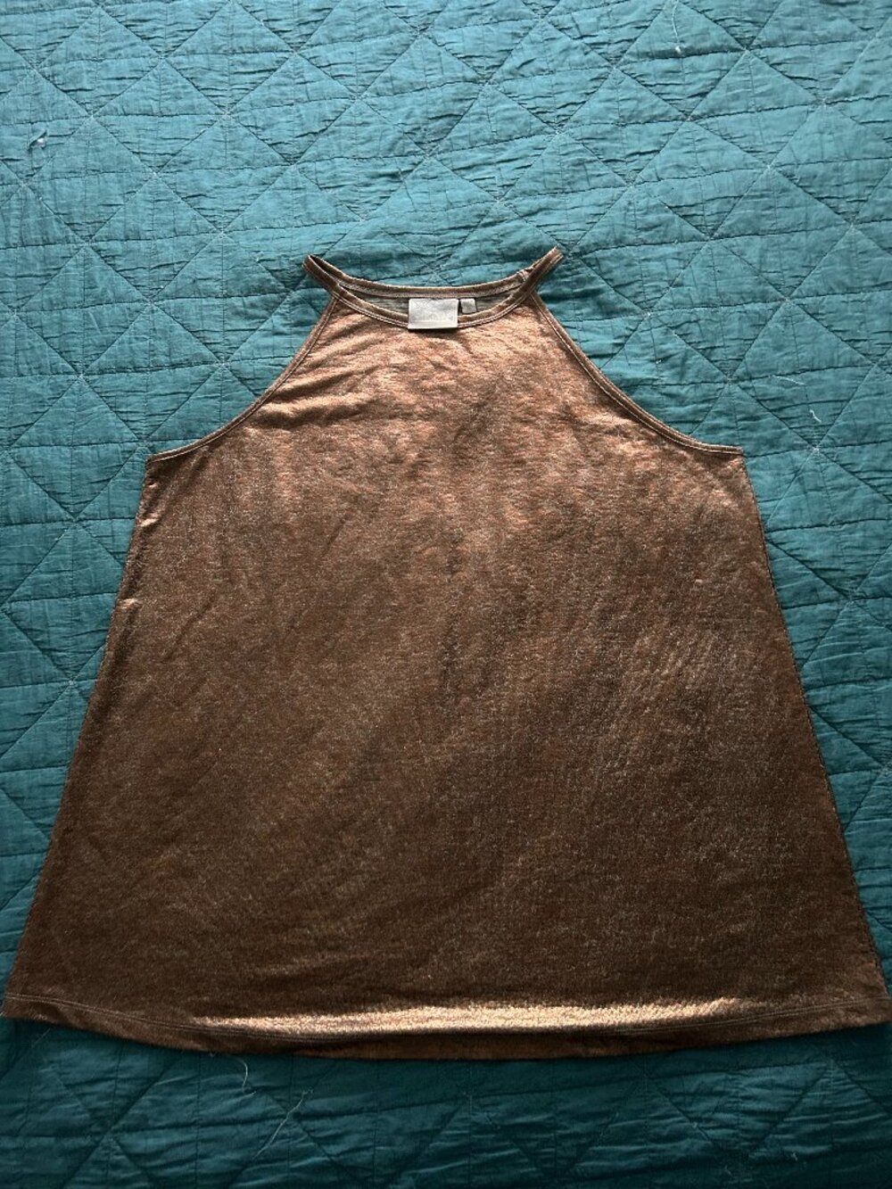 Metallic tank top copper/ gold/ bronze size XL